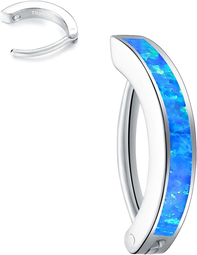 VOJO 14G G23 Titanium Clicker Belly Button Ring,10/12mm Reverse Curved Hoop Navel Barbell Piercing Jewelry - Image 1
